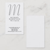 Monogram White Grey Professional Visitekaartje (Voorkant / Achterkant)