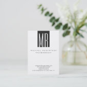 Monogram White Grey Stripe Chubby Visitekaartje (Staand voorkant)