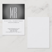 Monogram White Grey Stripe Large Visitekaartje (Voorkant / Achterkant)