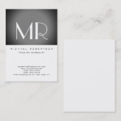 Monogram White Grey Stripe Parisian Visitekaartje (Voorkant / Achterkant)