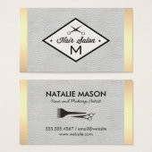 Monogram White Leather Gold Lux Trim Visitekaartje (Voorkant /achterkant)