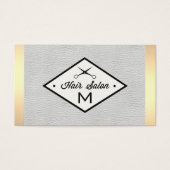 Monogram White Leather Gold Lux Trim Visitekaartje (Voorkant)