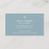 Monogram White Lt Blue Polka Dot Visitekaartje (Achterkant)