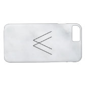 Monogram White Marble Case-Mate iPhone Case (Achterkant (Horizontaal))