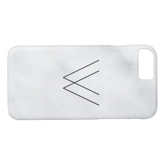 Monogram White Marble Case-Mate iPhone Case (Achterkant (Horizontaal))