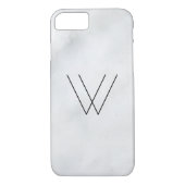 Monogram White Marble Case-Mate iPhone Case (Achterkant)