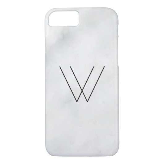 Monogram White Marble Case-Mate iPhone Case (Achterkant)