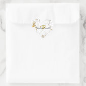 Monogram White marble Gold Glitter Name Heart Hart Sticker (Tas)
