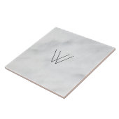 Monogram White Marble Tegeltje (Zijkant)