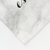 Monogram White Marble Wedding Date Jubileum Fleece Deken (Hoek)