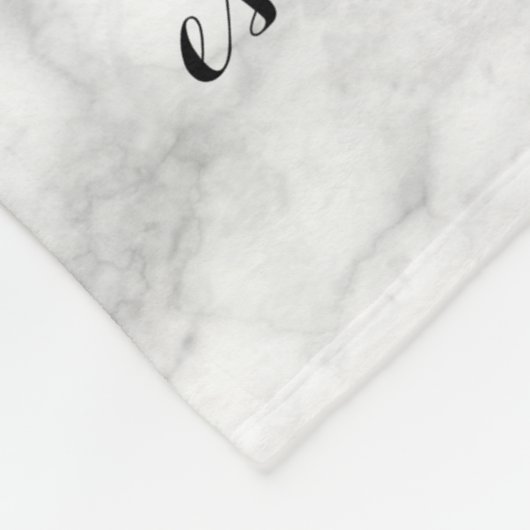 Monogram White Marble Wedding Date Jubileum Fleece Deken (Hoek)