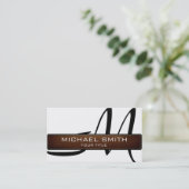 Monogram White Modern Leather Kijk Visitekaartje (Staand voorkant)