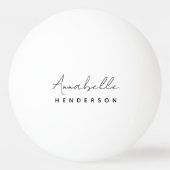 Monogram White | Modern minimalistisch stijlvol Pingpongbal (Achterkant)