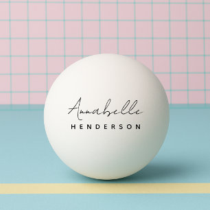 Monogram White   Modern minimalistisch stijlvol Pingpongbal