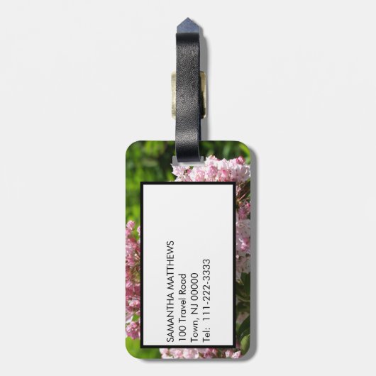 Monogram White Mountain Laurel Floral Bagagelabel (Achterkant verticaal)