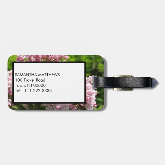 Monogram White Mountain Laurel Floral  Bagagelabel (Achterkant horizontaal)