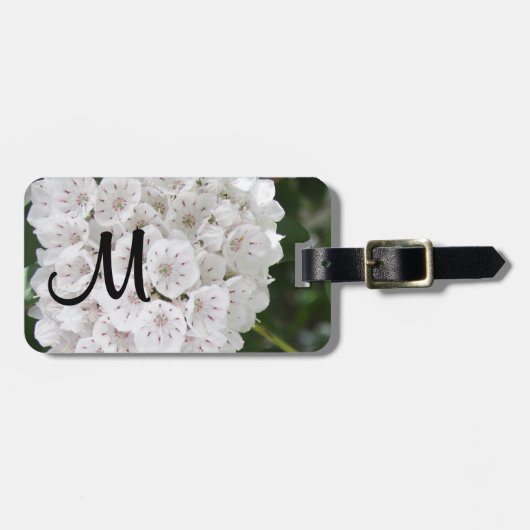 Monogram White Mountain Laurel Floral  Bagagelabel (Voorkant horizontaal)
