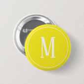 Monogram White op gele Button (Voorkant /achterkant)