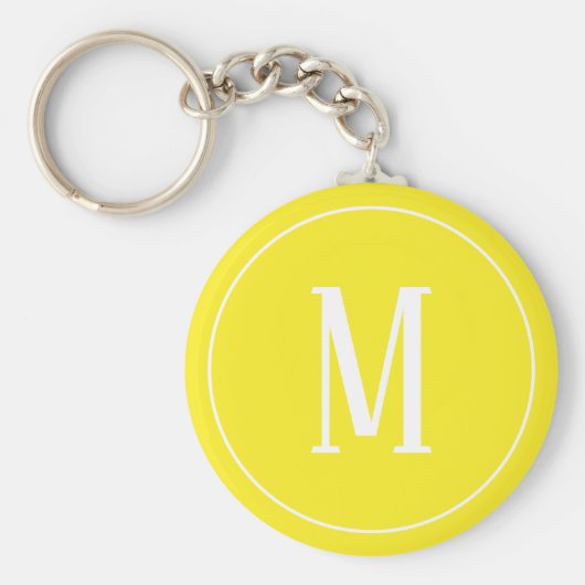Monogram White op gele Sleutelhanger (Voorkant)