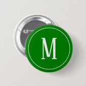 Monogram White op groene Button (Voorkant /achterkant)