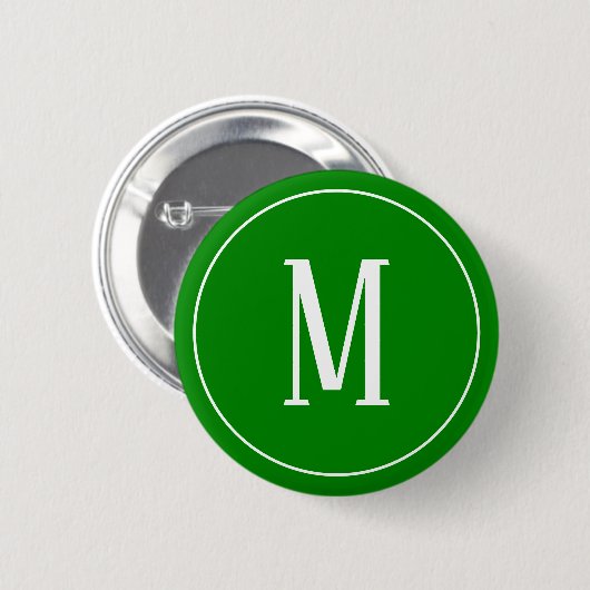 Monogram White op groene Button (Voorkant /achterkant)