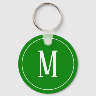 Monogram White op groene Sleutelhanger