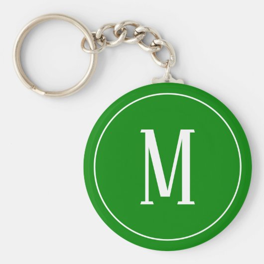 Monogram White op groene Sleutelhanger (Voorkant)