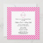 Monogram White op Hot Pink Quatrefoil Patroon Kaart (Voorkant)