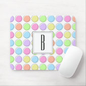 Monogram White Pastel Rainbow Polka Dot Pattern Muismat (Met muis)