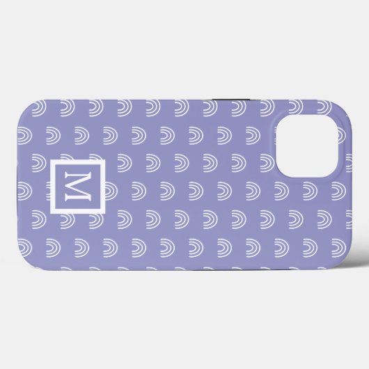 Monogram White Rainbow Case-Mate iPhone Case (Achterkant (horizontaal))