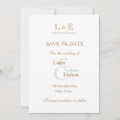 Monogram White Sage Gold Ampersand bewaart de datu Kaart (Voorkant)