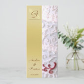 Monogram White Scroll Wedding Program Uitnodiging (Staand voorkant)