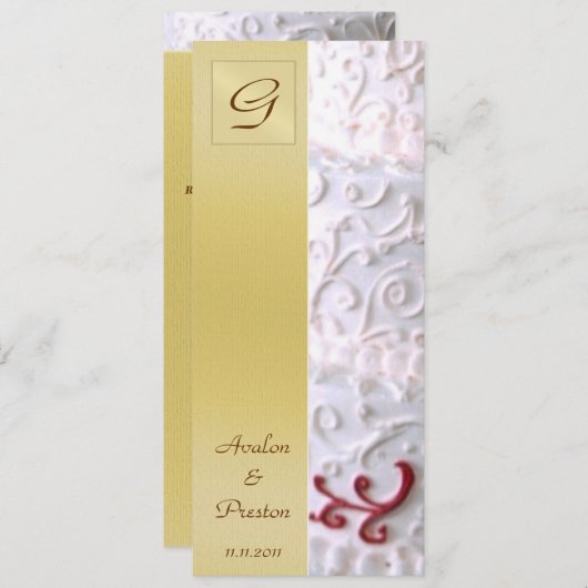 Monogram White Scroll Wedding Program Uitnodiging (Voorkant / Achterkant)