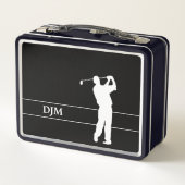 Monogram White Silhouette Golfer op zwart (Achterkant)