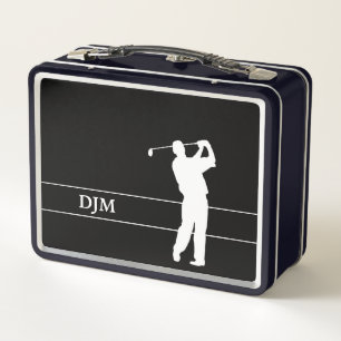 Monogram White Silhouette Golfer op zwart