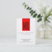 Monogram White Stripe Large Visitekaartje (Staand voorkant)