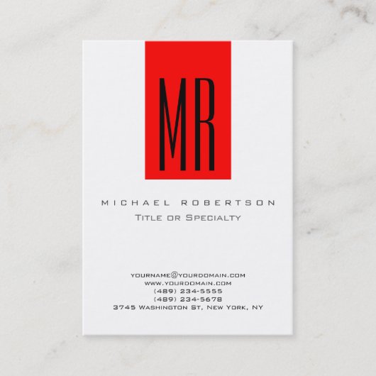 Monogram White Stripe Large Visitekaartje (Voorkant)
