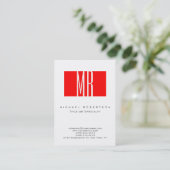 Monogram White Stripe Large Visitekaartje (Staand voorkant)