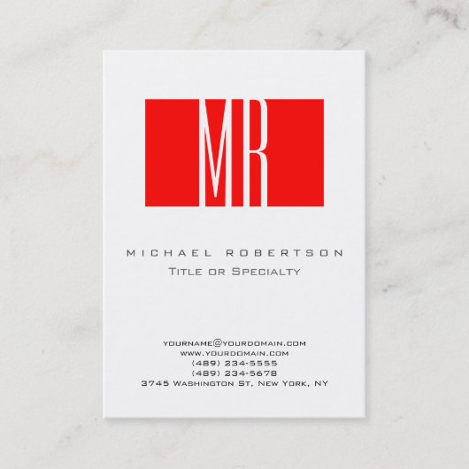 Monogram White Stripe Large Visitekaartje (Voorkant)