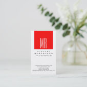 Monogram White Stripe Professional Visitekaartje (Staand voorkant)