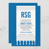 Monogram White Stripe Tallit Bar Mitswa Kaart (Voorkant / Achterkant)