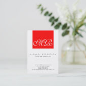 Monogram White Stripe Unieke Visitekaartje (Staand voorkant)