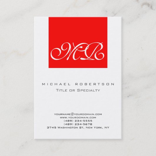 Monogram White Stripe Unieke Visitekaartje (Voorkant)
