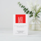 Monogram White Stripe Unieke Visitekaartje (Staand voorkant)