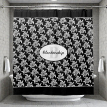 Monogram White Tribal Turtle Pattern Over Black