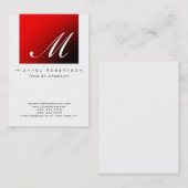 Monogram White Visitekaartje Rode Stripe Chubby (Voorkant / Achterkant)