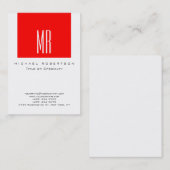 Monogram White Visitekaartje Rode Stripe Chubby (Voorkant / Achterkant)