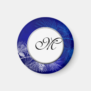 Monogram White Winter Aangepaste magneten