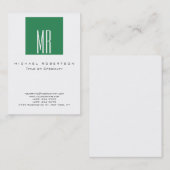 Monogram White Zee Green Chubby Visitekaartje (Voorkant / Achterkant)