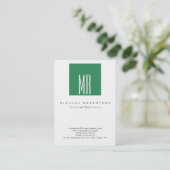 Monogram White Zee Green Chubby Visitekaartje (Staand voorkant)
